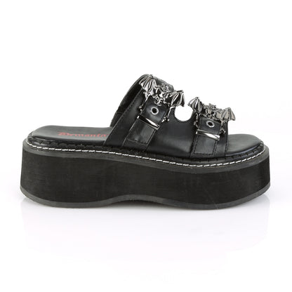 EMILY-100 DemoniaCult Black Vegan Leather Sexy Women's Sandals (Alternative Footwear)
