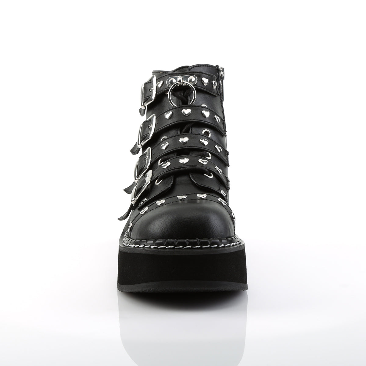 EMILY-315 Demonia Black Vegan Leather Women's Ankle Boots [Demonia Cult Alternative Footwear]