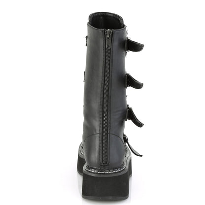 emily 322 Alternative Chunky Boots demonia womens mid calf knee high boots blk silver faux nubuck leather