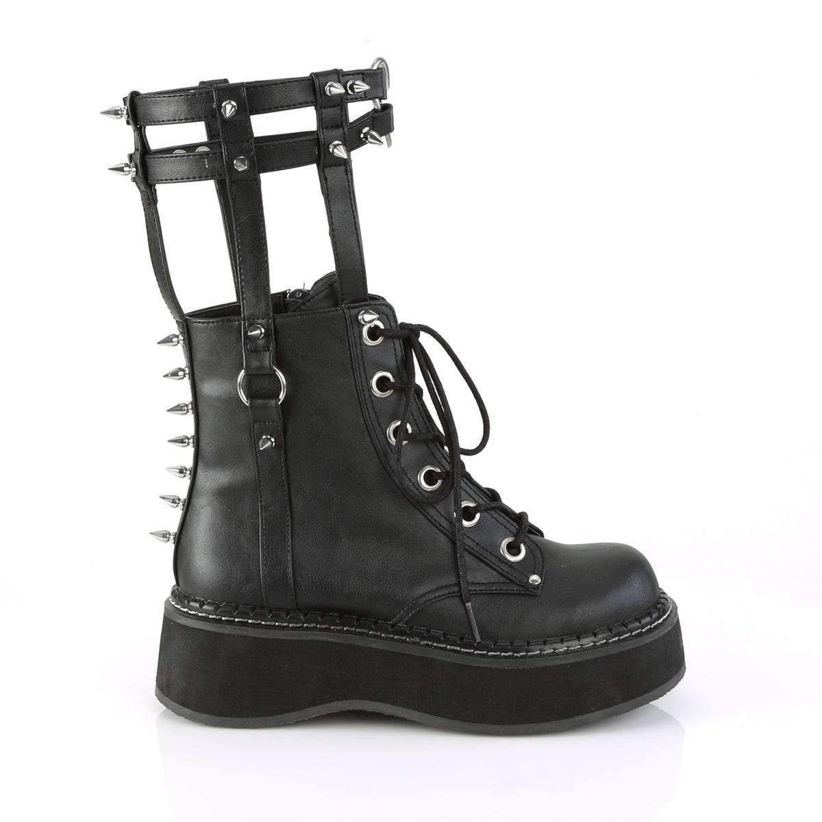 EMILY-357 Demonia Black Vegan Leather Women's Mid-Calf & Knee High Boots [Alternative Footwear]