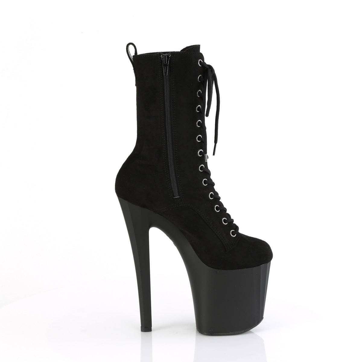 ENCHANT-1040 Pleaser Black Faux Suede/Black Matte Platform Shoes [Kinky Boots]