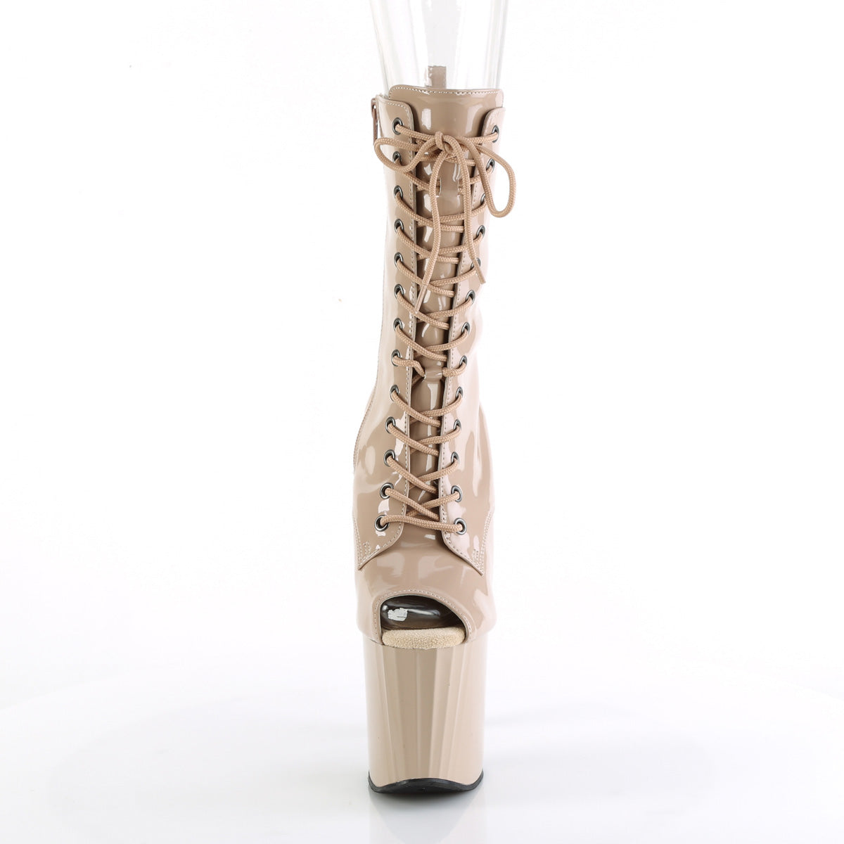 ENCHANT-1041 Pleaser Nude Patent/Nude Platform Shoes [Kinky Boots]