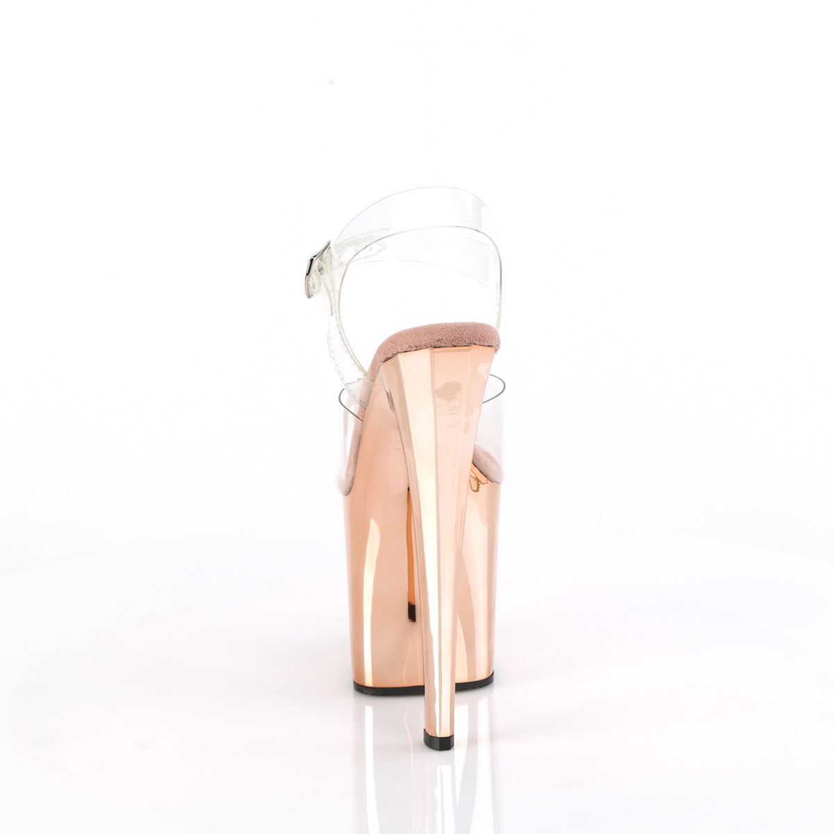 ENCHANT-708 Pleaser Clear/Rose Gold Chrome Platform Shoes [Exotic Dancing Shoes]