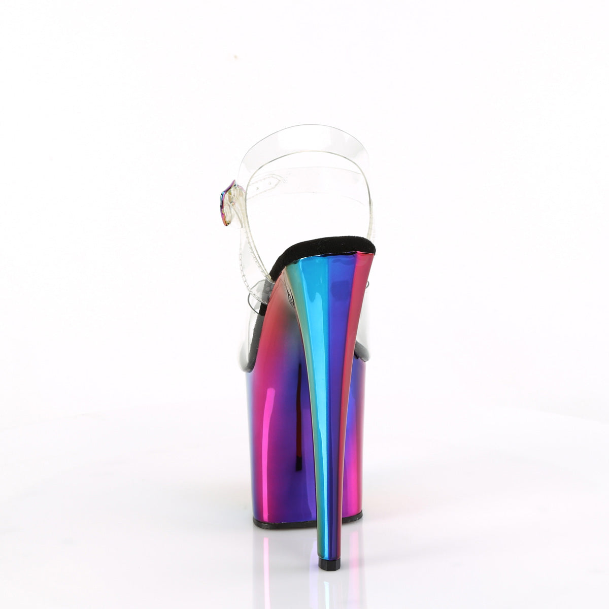 ENCHANT-708RC Pleaser Clear/Rainbow Chrome Platform Shoes [Exotic Dancing Shoes]