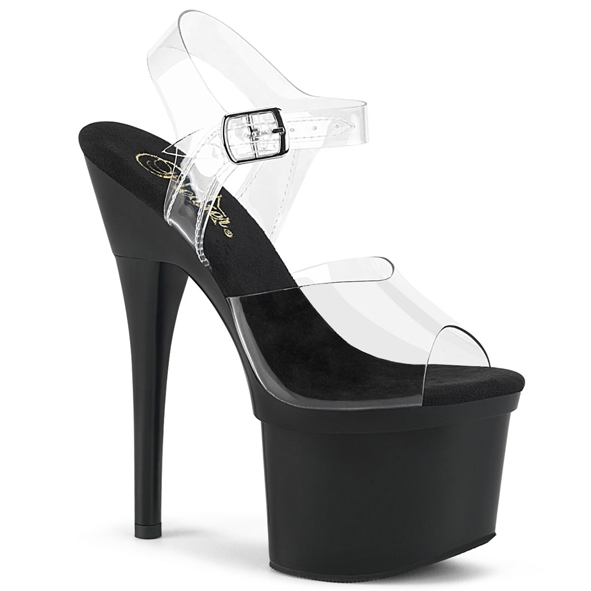 ESTEEM-708 Strippers Heels Pleaser Platforms (Exotic Dancing) Clr/Blk Matte