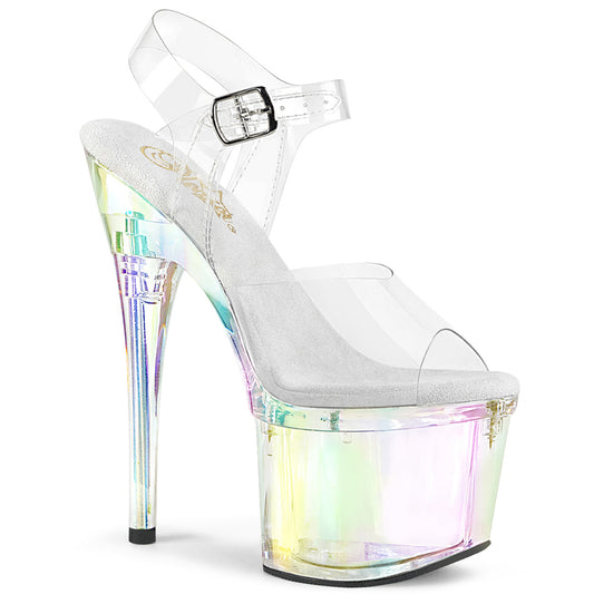 ESTEEM-708RBP Strippers Heels Pleaser Platforms (Exotic Dancing) Clr/Clr Hologram