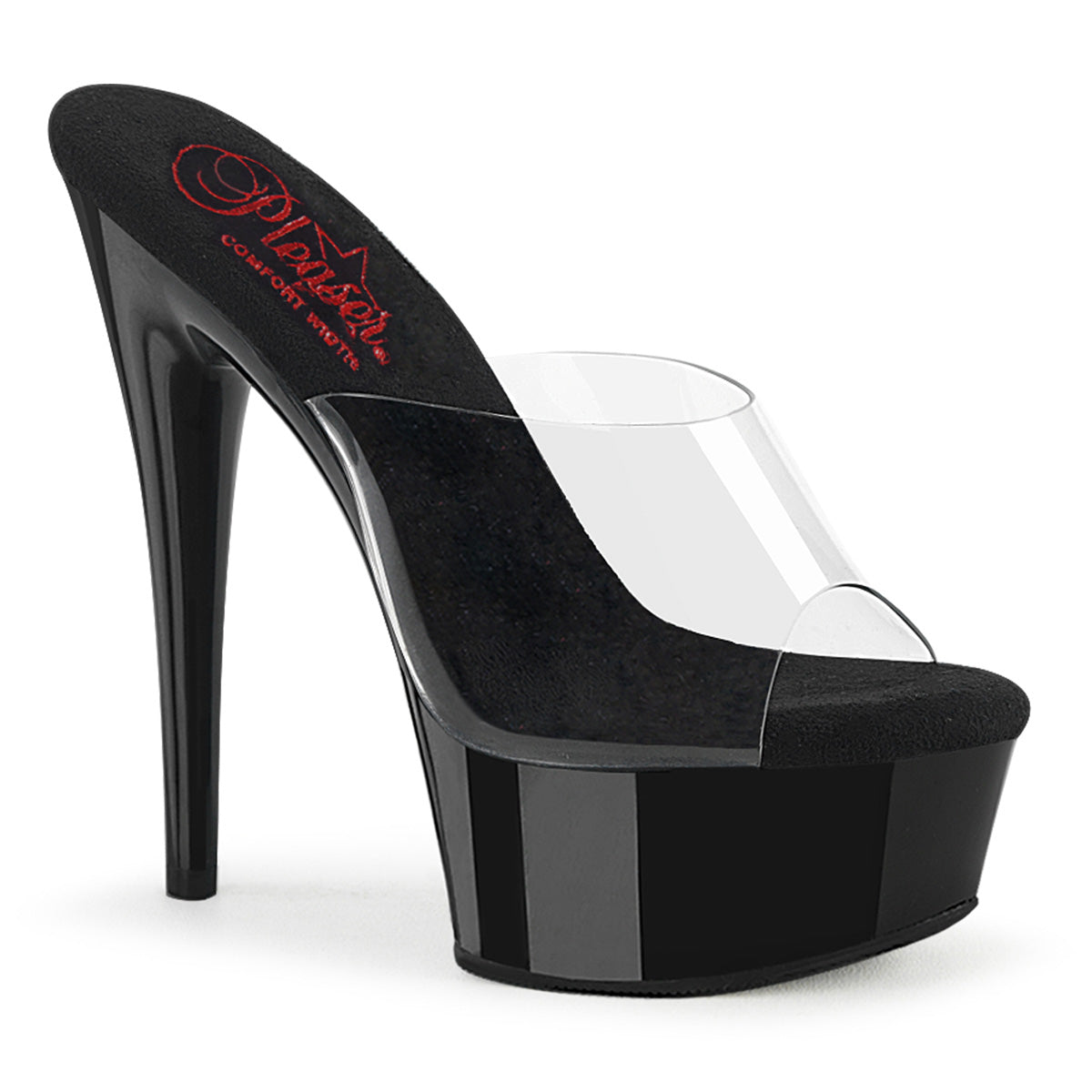 EXCITE-601 Pleaser Clear/Black Platform Shoes [Exotic Dancing Shoes]