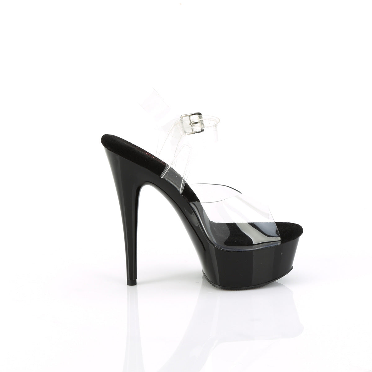 EXCITE-608 Pleaser Clear/Black Platform Shoes [Exotic Dancing Shoes]