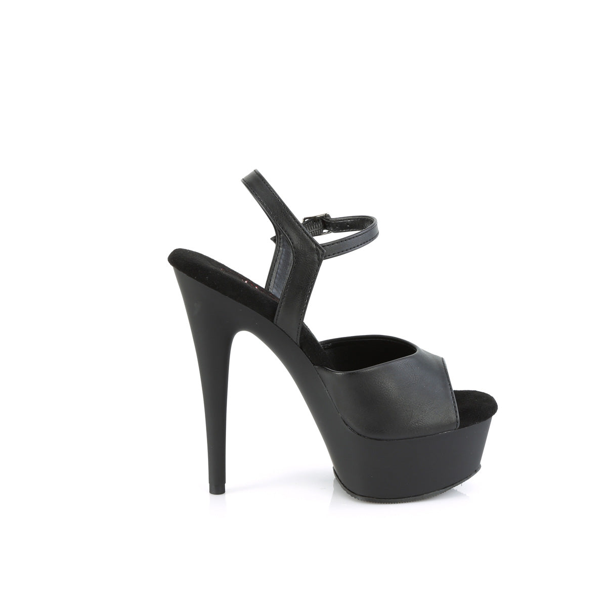 EXCITE-609 Pleaser Black Faux Leather/Black Matte Platform Shoes [Exotic Dancing Shoes]