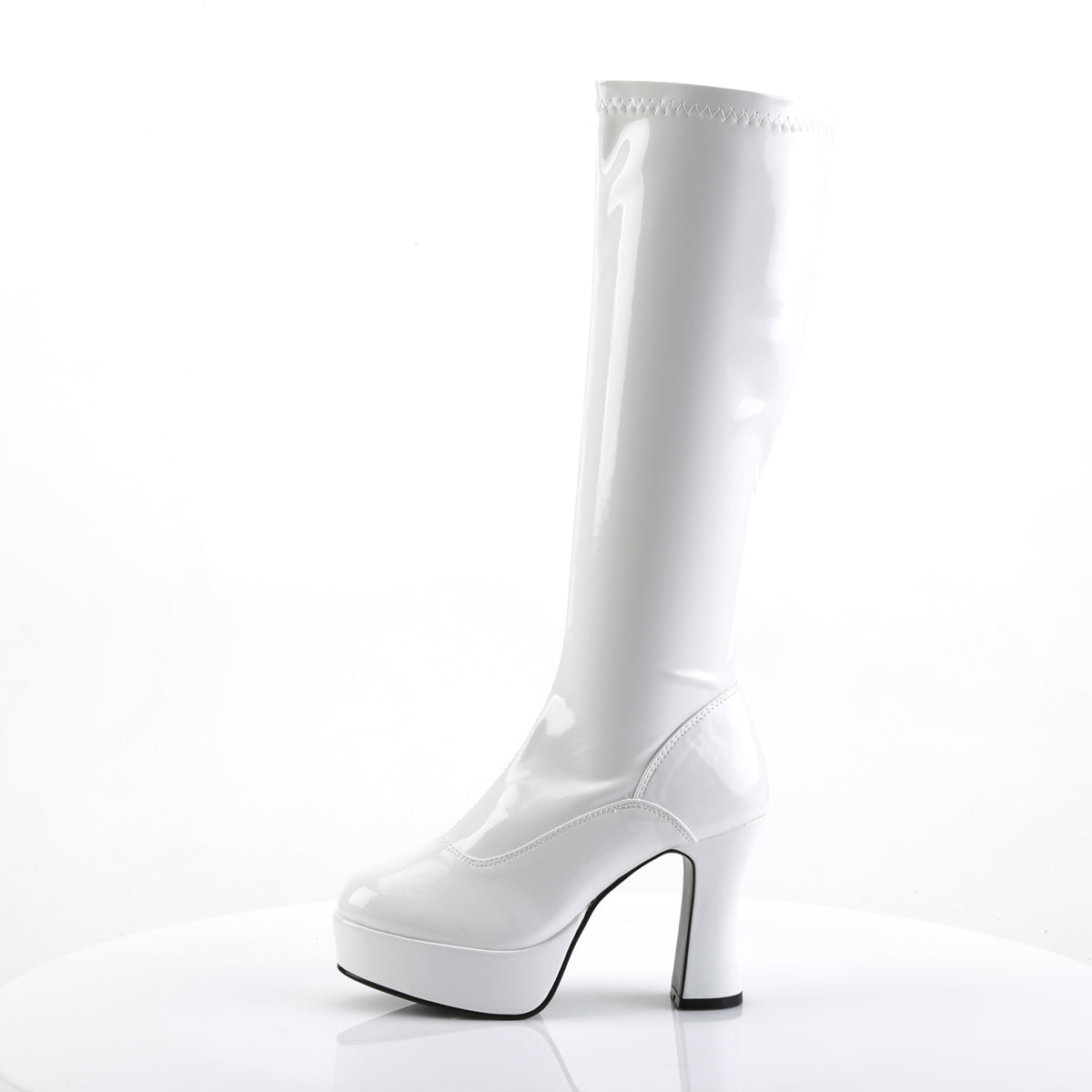 EXOTICA-2000 Funtasma Fantasy White Stretch Patent Women's Boots [Fancy Dress Footwear]