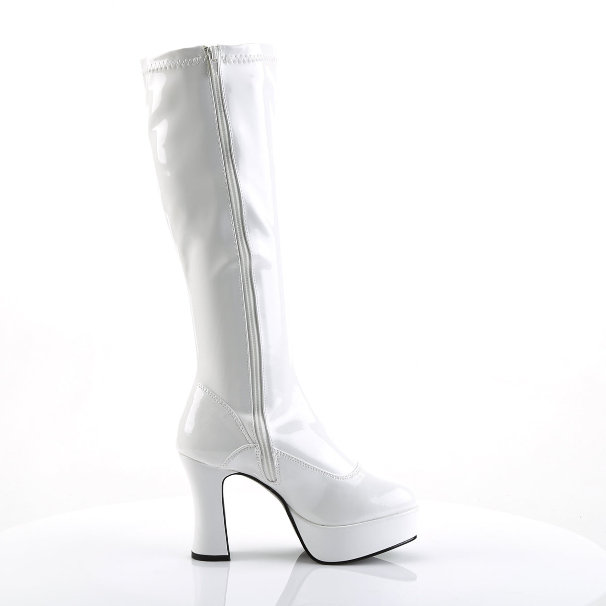 EXOTICA-2000 Funtasma Fantasy White Stretch Patent Women's Boots [Fancy Dress Footwear]