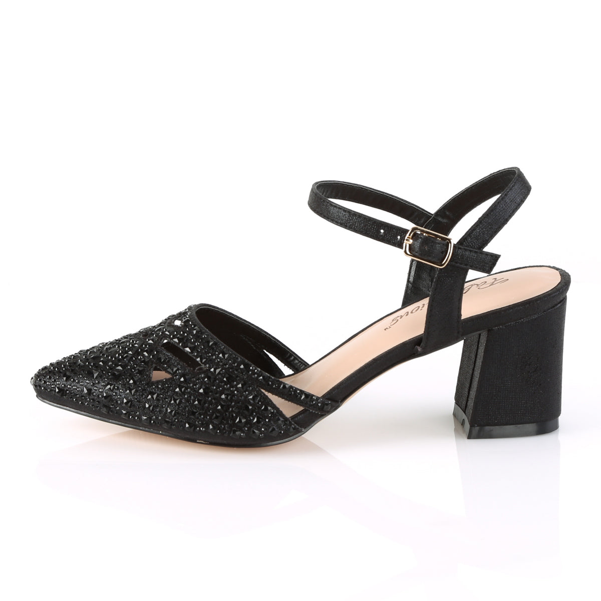 FAYE-06 Fabulicious Black Shimmering Fabric Shoes [Sexy Shoes]