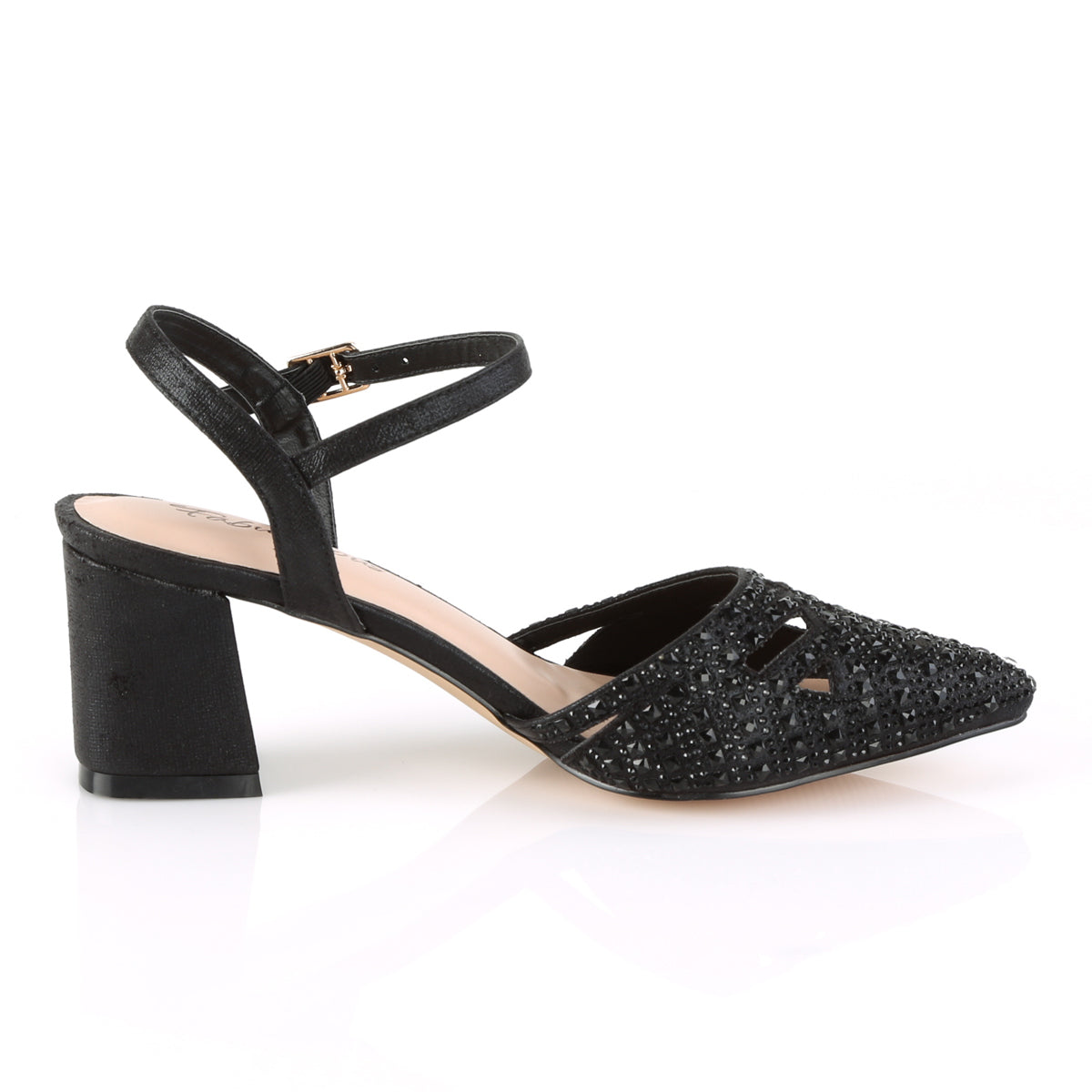 FAYE-06 Fabulicious Black Shimmering Fabric Shoes [Sexy Shoes]