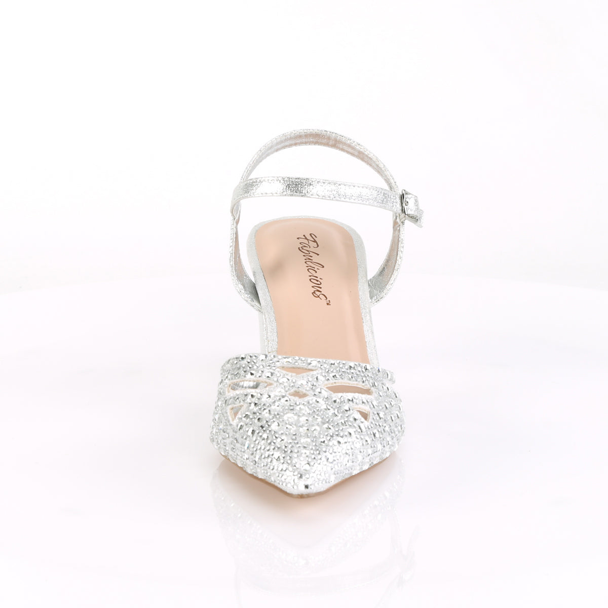 FAYE-06 Fabulicious Silver Shimmering Fabric Shoes [Sexy Shoes]