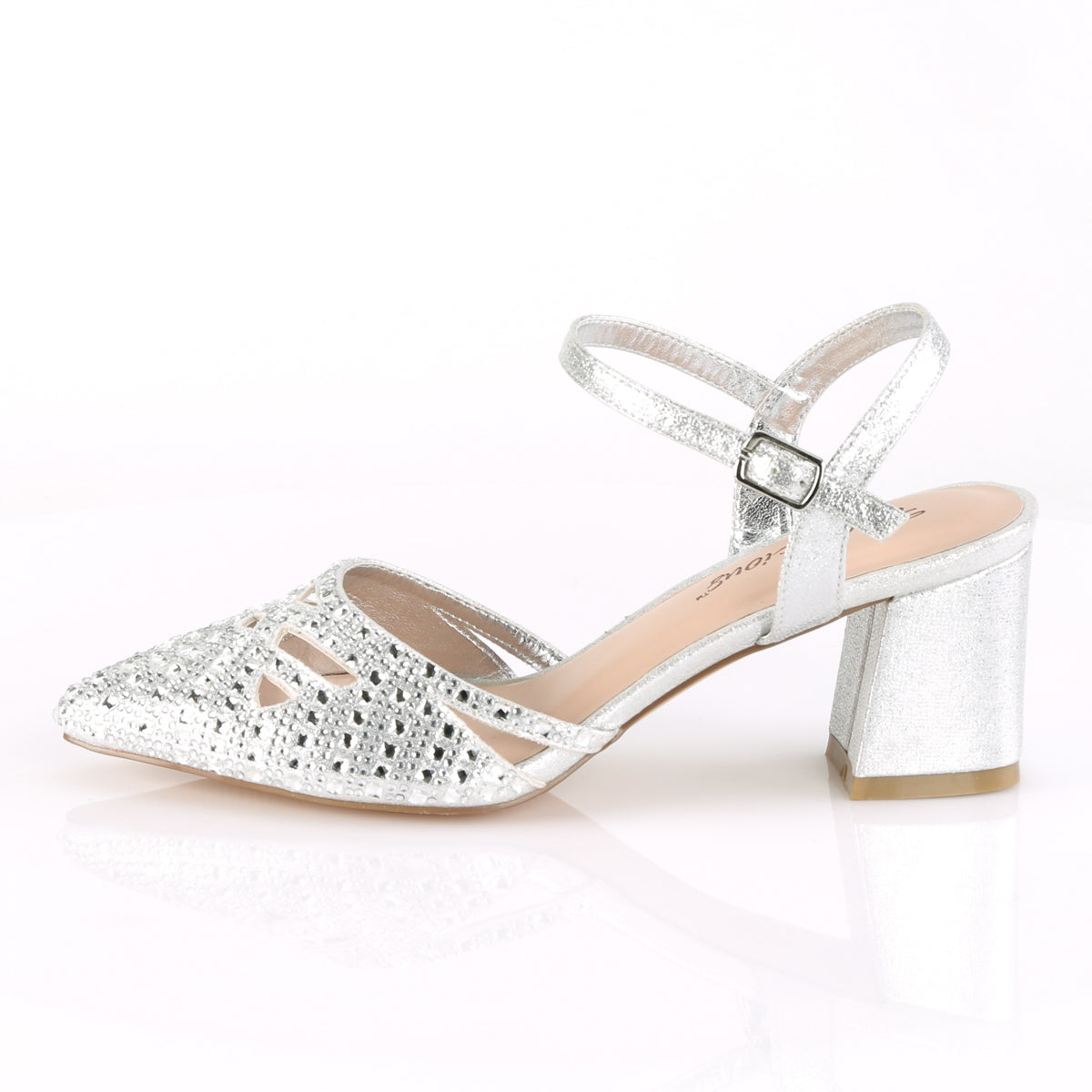 FAYE-06 Fabulicious Silver Shimmering Fabric Shoes [Sexy Shoes]