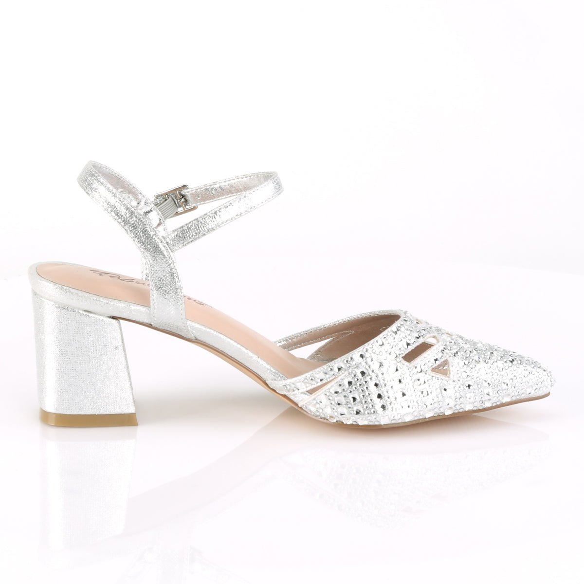 FAYE-06 Fabulicious Silver Shimmering Fabric Shoes [Sexy Shoes]