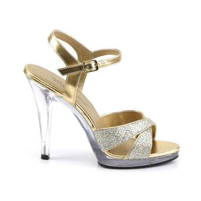 flair 419g Sexy High Heels fabulicious shoes gold multi glitter Clear