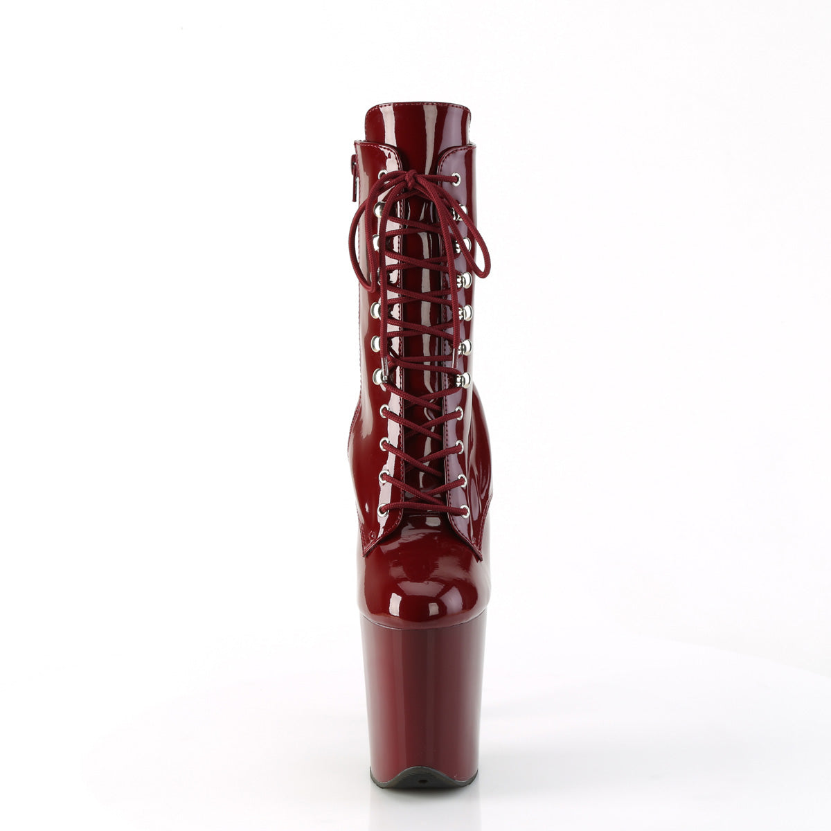 FLAMINGO-1020 Pleaser Burgundy Patent/Burgundy Platform Shoes [Pole Dancing Ankle Boots]