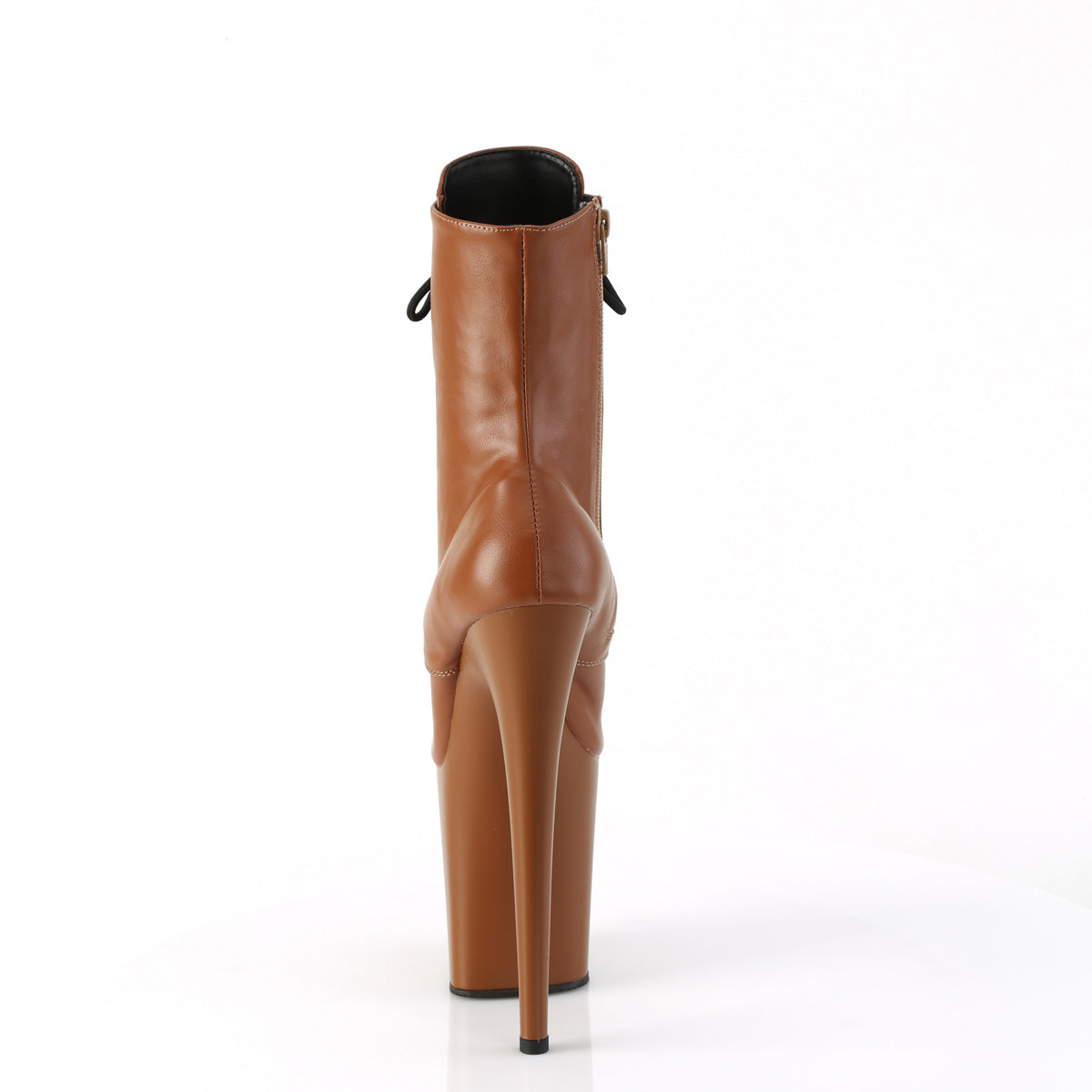 FLAMINGO-1020 Pleaser Caramel Faux Leather/Caramel Matte Platform Shoes [Pole Dancing Ankle Boots]