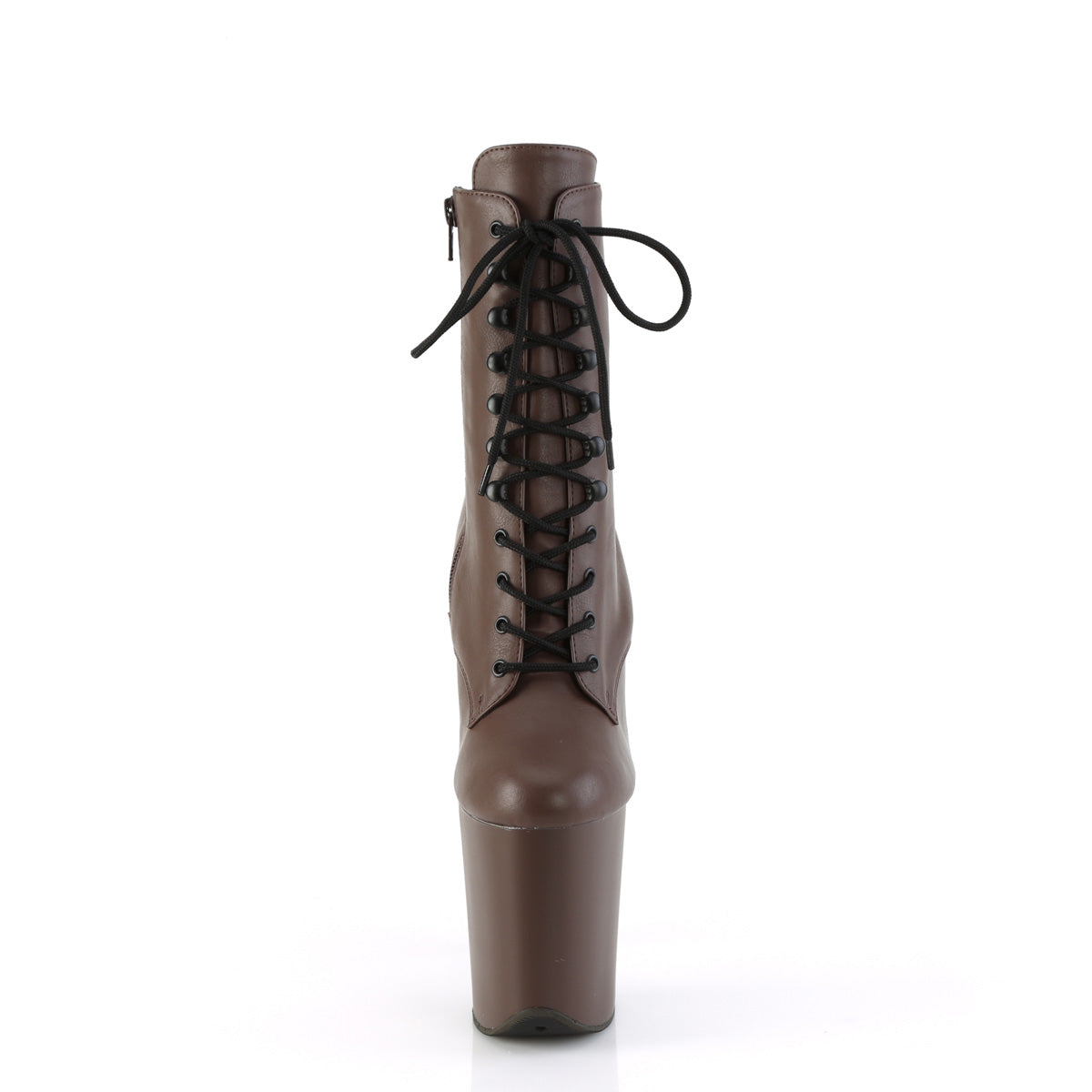 FLAMINGO-1020 Pleaser Mocha Faux Leatherocha Matte Platform Shoes [Pole Dancing Ankle Boots]