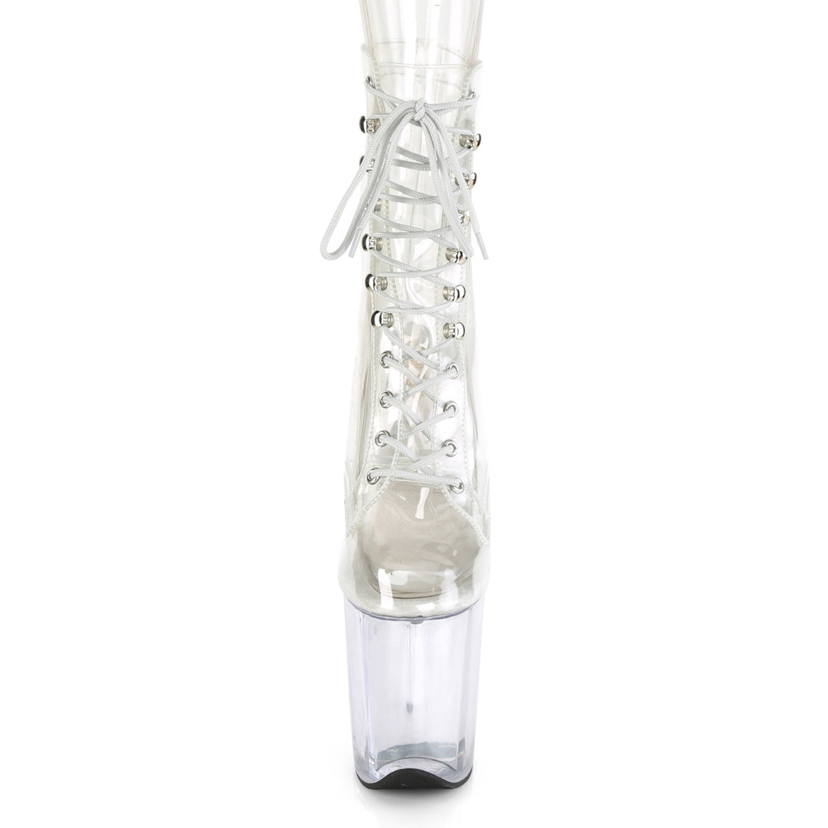 FLAMINGO-1020C Pleaser Transparent Clear Platform Shoes [Pole Dancing Ankle Boots]