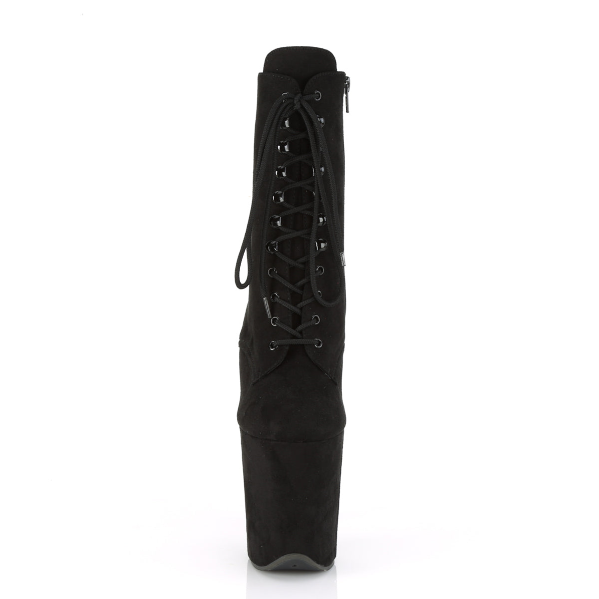 FLAMINGO-1020FS Pleaser Black Faux Suede/Black Faux Suede Platform Shoes [Pole Dancing Ankle Boots]