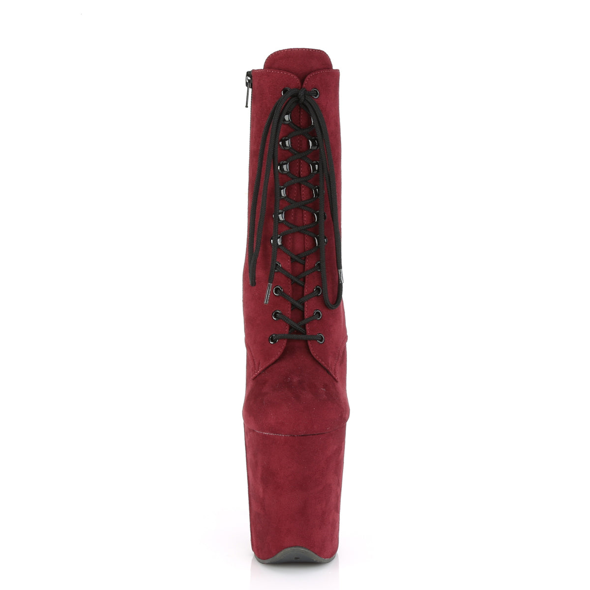 FLAMINGO-1020FS Pleaser Burgundy Faux Suede/Burgundy Faux Suede Platform Shoes [Pole Dancing Ankle Boots]