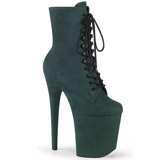 FLAMINGO-1020FS Strippers Heels Pleaser Platforms (Exotic Dancing) Emerald Green F. Suede/Emerald Green F.Suede