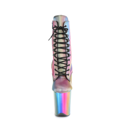 FLAMINGO-1020RC Pleaser Rainbow Reflective/Rainbow Chrome Sexy Platform Shoes (Pole Dancing Heels)