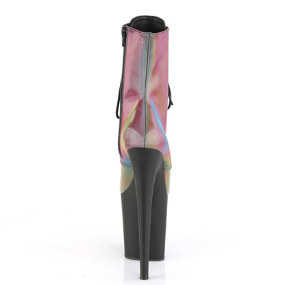 FLAMINGO-1020REFL Pleaser Rainbow Reflective/Black Matte Sexy Platform Shoes (Pole Dancing Heels)