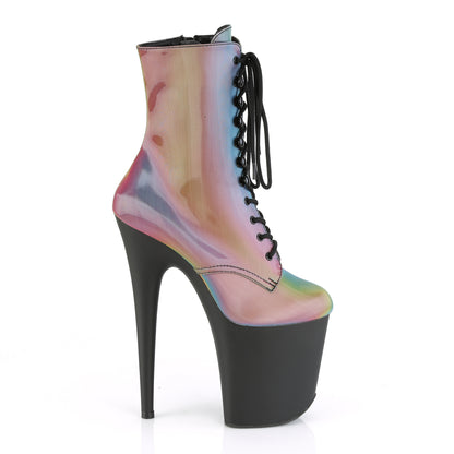 FLAMINGO-1020REFL Pleaser Rainbow Reflective/Black Matte Sexy Platform Shoes (Pole Dancing Heels)