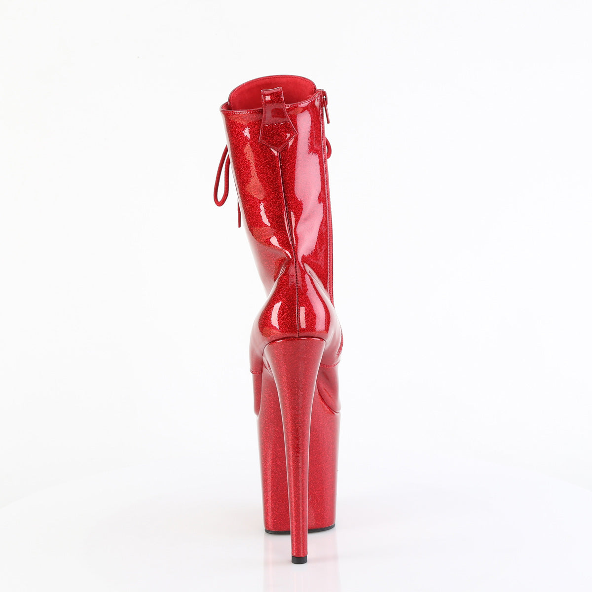 FLAMINGO-1040GP Pleaser Ruby Red Glitter Patent Platform Shoes [Pole Dancing Ankle Boots]