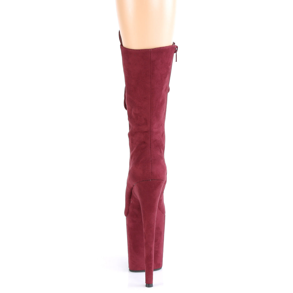 FLAMINGO-1050FS Pleaser Burgundy Faux Suede/Burgundy Faux Suede Platform Shoes [Pole Dancing Ankle Boots]