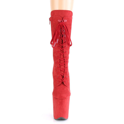 FLAMINGO-1050FS Pleaser Red Faux Suede Sexy Platform Shoes (Pole Dancing Heels)