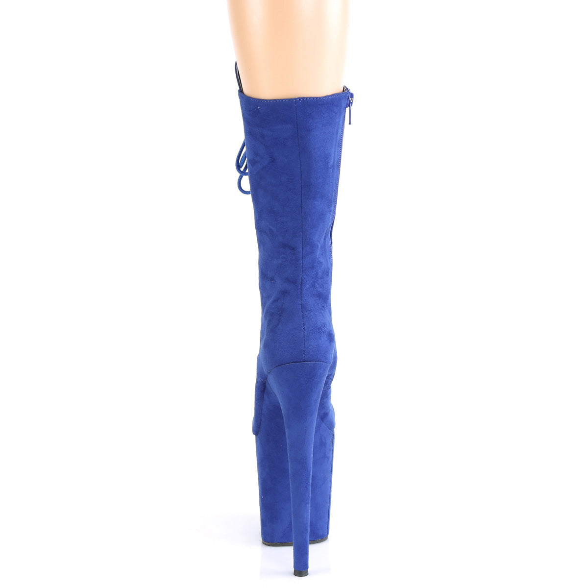 FLAMINGO-1050FS Pleaser Royal Blue Faux Suede/Royal Blue Faux Suede Platform Shoes [Pole Dancing Ankle Boots]