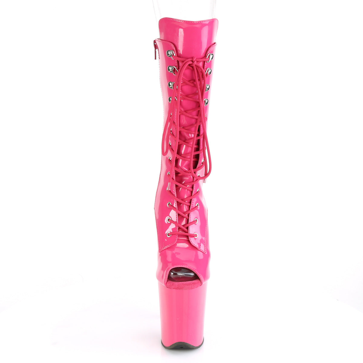 FLAMINGO-1051 Pleaser H Pink Patent/H Pink Platform Shoes [Pole Dancing Ankle Boots]