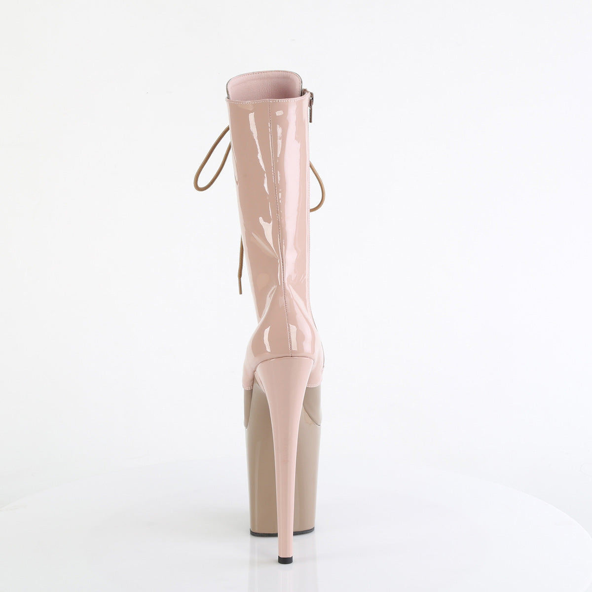 FLAMINGO-1054DC Pleaser Dusty Pink-Sand Patent/Dusty Pink-Sand Platform Shoes [Pole Dancing Ankle Boots]