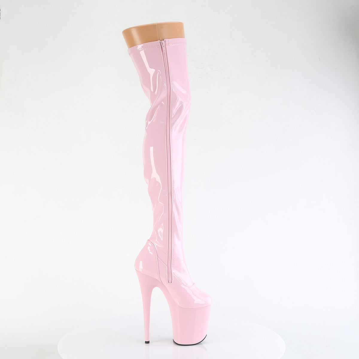 FLAMINGO-3000 Pleaser B Pink Stretch Patent/B Pink Platform Shoes [Thigh High Boots]