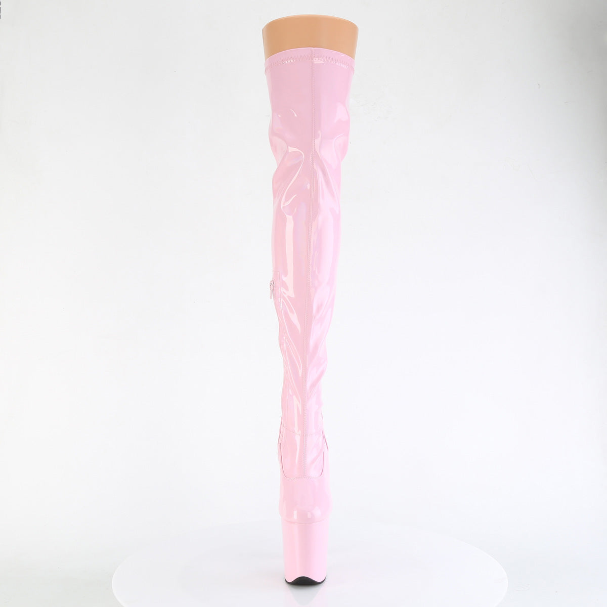 FLAMINGO-3000HWR Pleaser B Pink Stretch Holo/B Pink Holo Platform Shoes [Thigh High Boots]