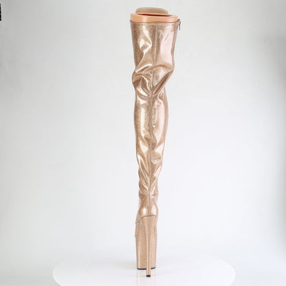 flamingo 3020gp pleaser stripper shoes gold glitter pat m