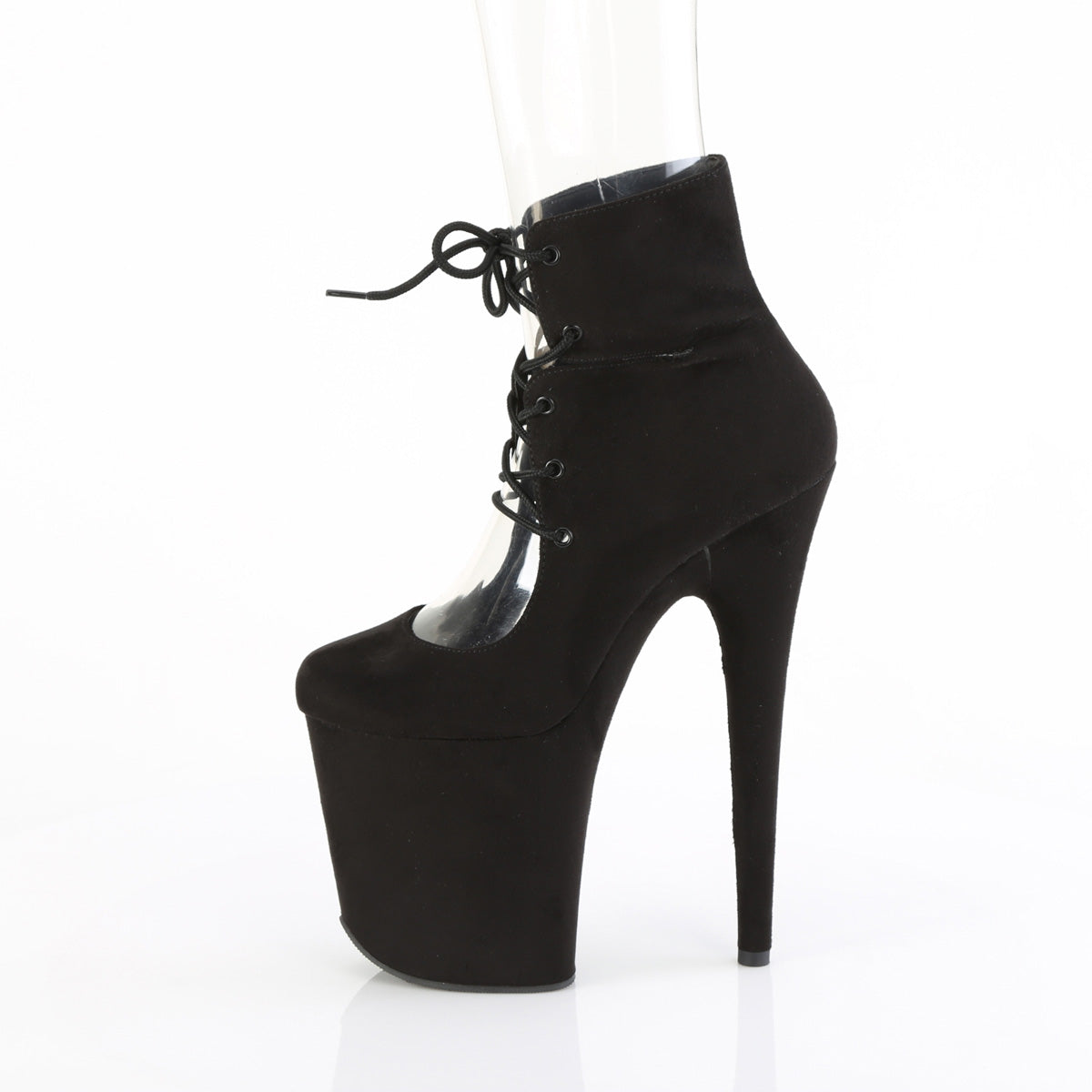 FLAMINGO-800-22 Pleaser Black Faux Suede/Black Faux Suede Platform Shoes [Exotic Dancing Shoes]