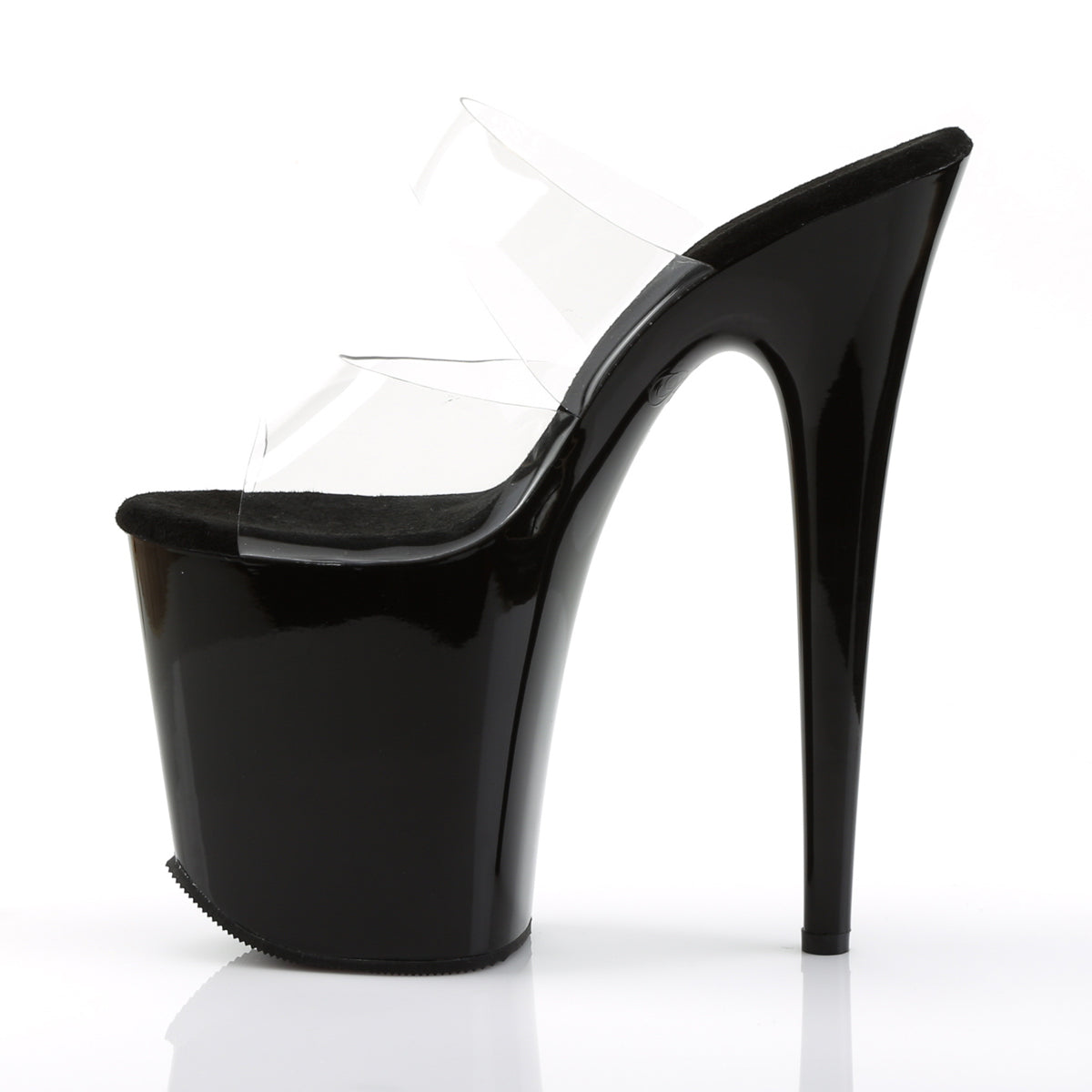 FLAMINGO-802 Pleaser Clear/Black Platform Shoes [Exotic Dancing Shoes]