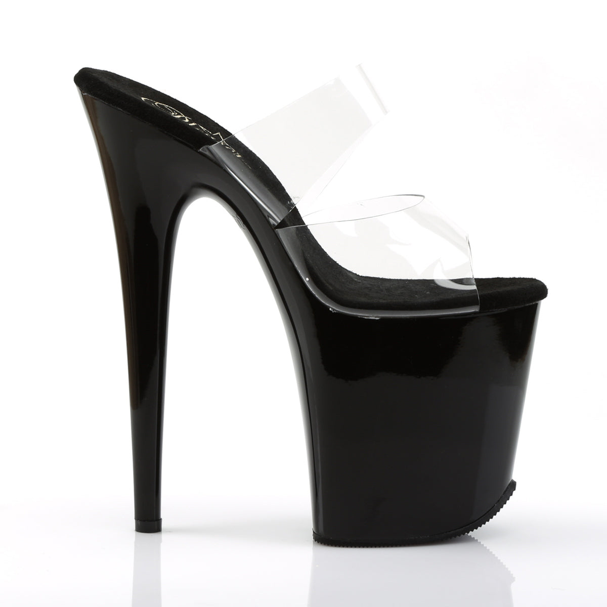 FLAMINGO-802 Pleaser Clear/Black Platform Shoes [Exotic Dancing Shoes]