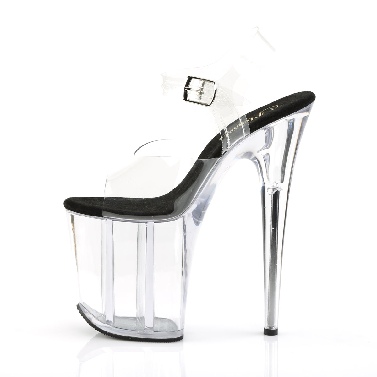 FLAMINGO-808 Pleaser Clear-Black/Clear Platform Shoes [Exotic Dancing Shoes]