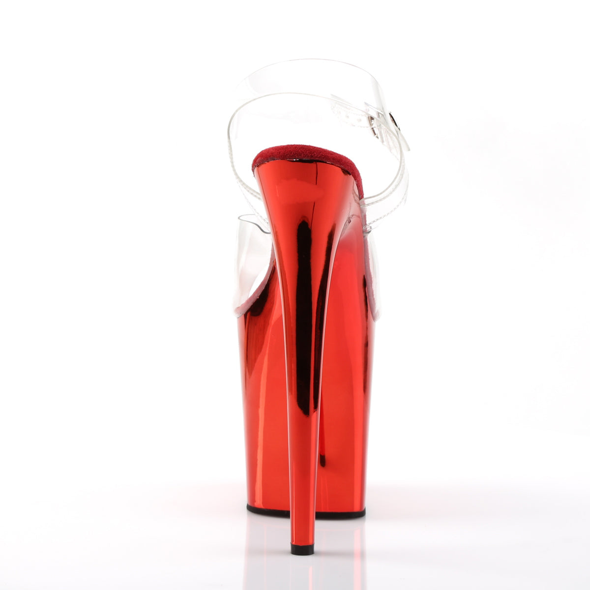 FLAMINGO-808 Pleaser Clear/Red Chrome Platform Shoes [Exotic Dancing Shoes]