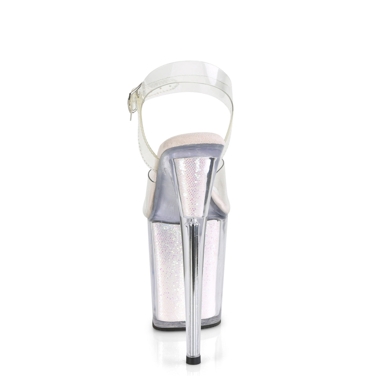 FLAMINGO-808G Pleaser Clear/Opal Glitter Inserts Platform Shoes [Exotic Dancing Shoes]