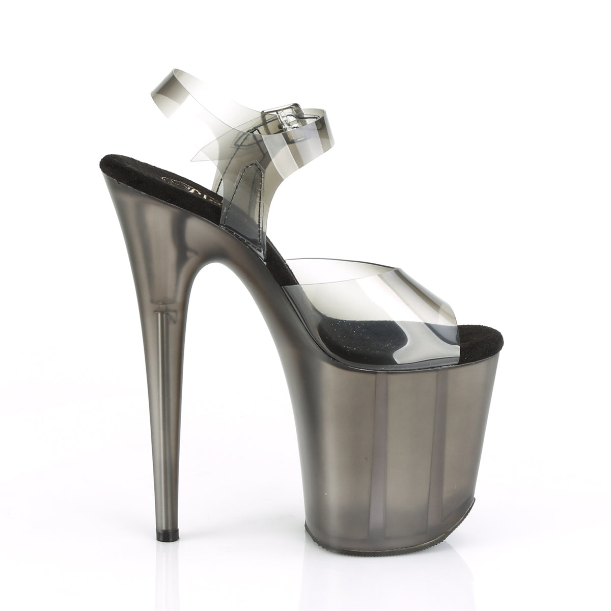 FLAMINGO-808N-T Pleaser Black Gradient TPU/Smoke Tinted Platform Shoes [Exotic Dancing Shoes]