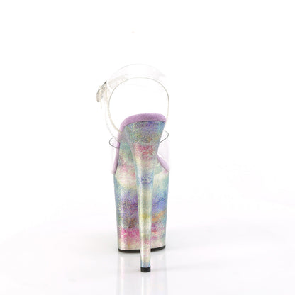 FLAMINGO-808NEB Pleaser Clear/Lavender Multi Metallic Sexy Platform Shoes (Pole Dancing Heels)