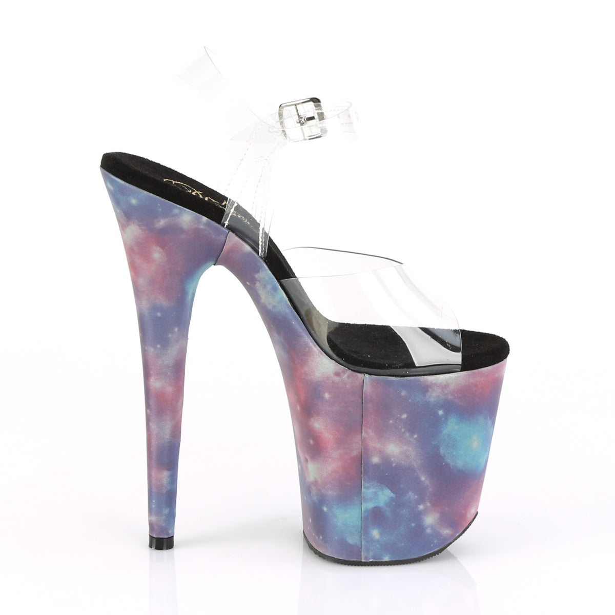 FLAMINGO-808REFL Pleaser Clear/Purple-Blue Reflective Platform Shoes [Exotic Dancing Shoes]