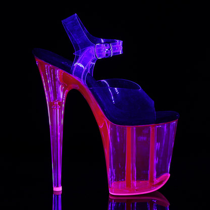 FLAMINGO-808UVT Pleaser Clear/Hot Pink Tinted Sexy Platform Shoes (Pole Dancing Heels)